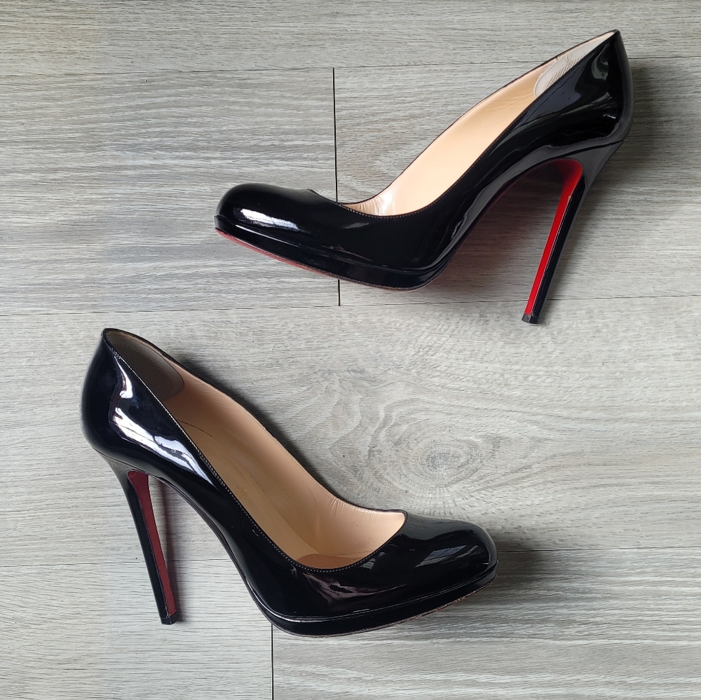 Christian Louboutin Black Patent Neofilo Heels